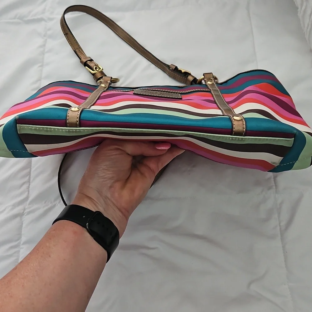 Coach Multistriped Legacy Tote - Picture 7 of 12